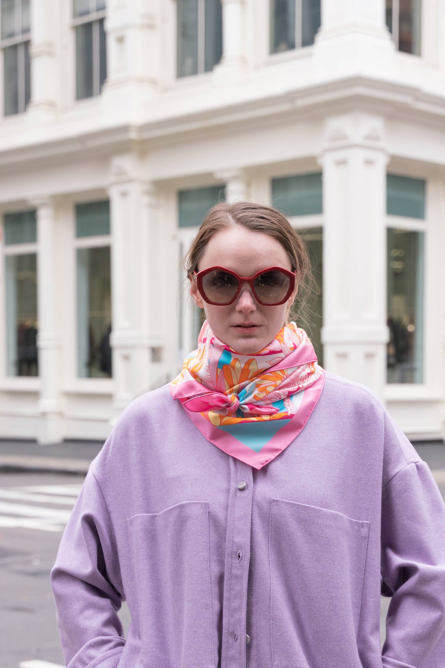 Jessie Zhao New York | Double Sided Silk Scarf of Around The World