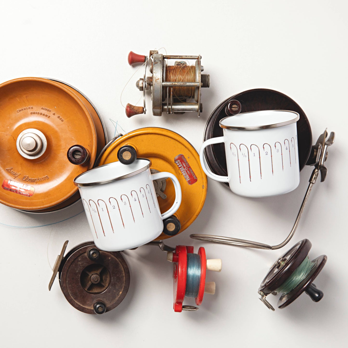 Sporting Nation | Vintage Fishing Hooks Enamel Mug