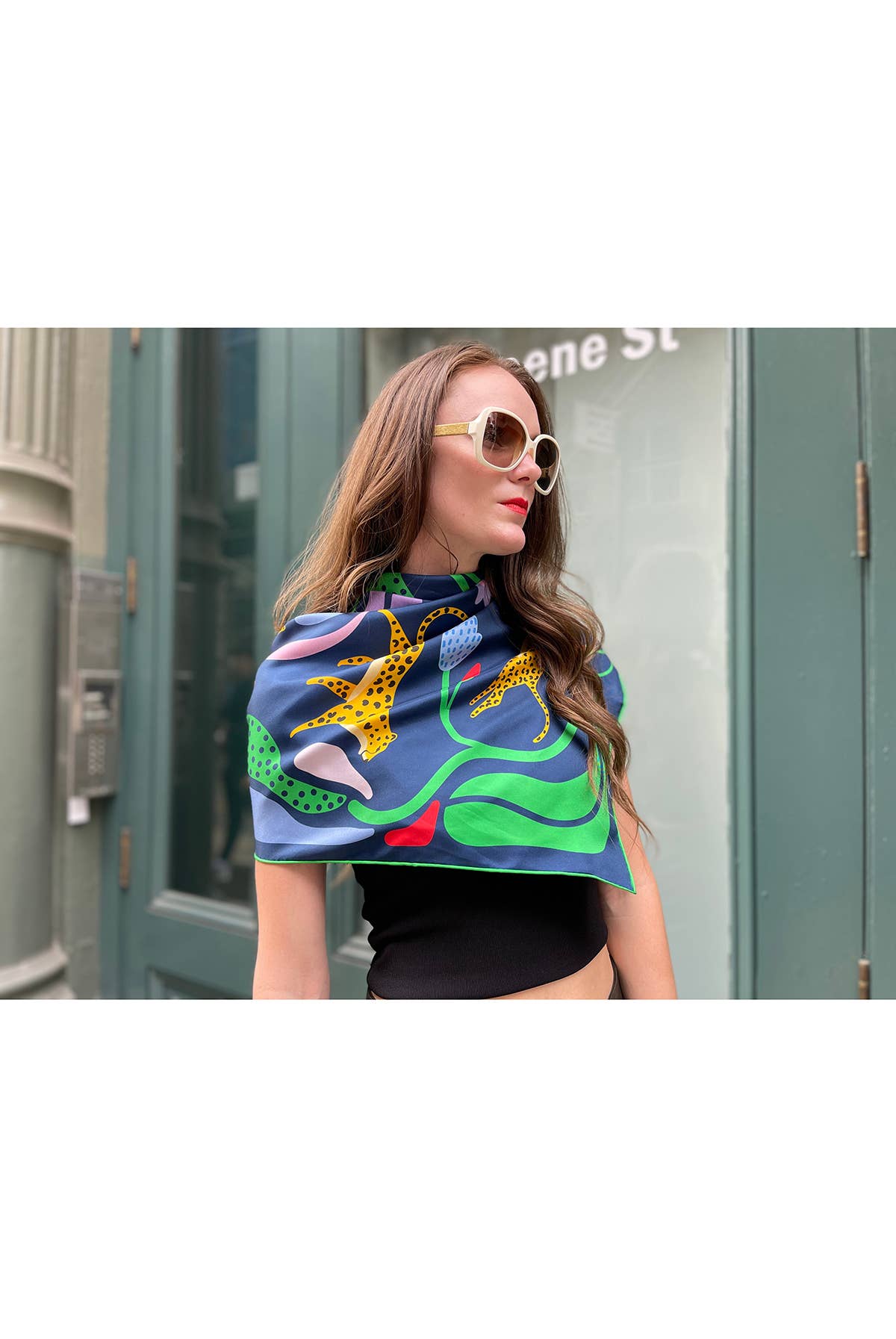 Jessie Zhao New York | Double Sided Silk Scarf Of Jungle Night