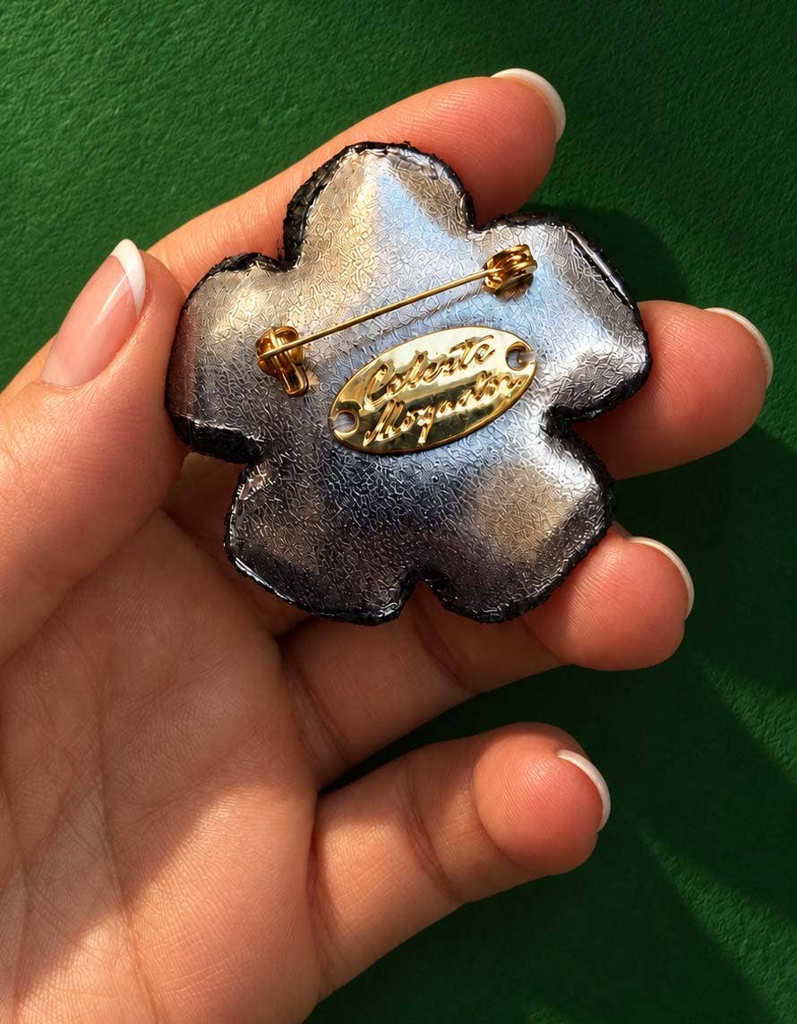 Céleste Mogador | Small Bronze and Gold Flower Brooch