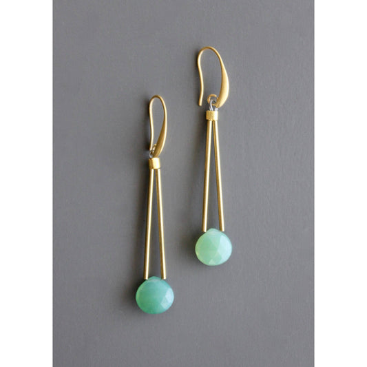 David Aubrey | Green onyx earrings