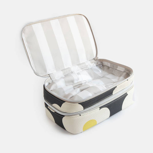 Caroline Gardner | Multi Flower Charcoal Make Up Bag Organiser