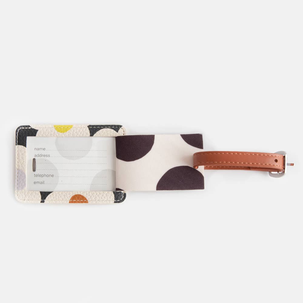 Caroline Gardner - Multi Flower Charcoal Luggage Tag