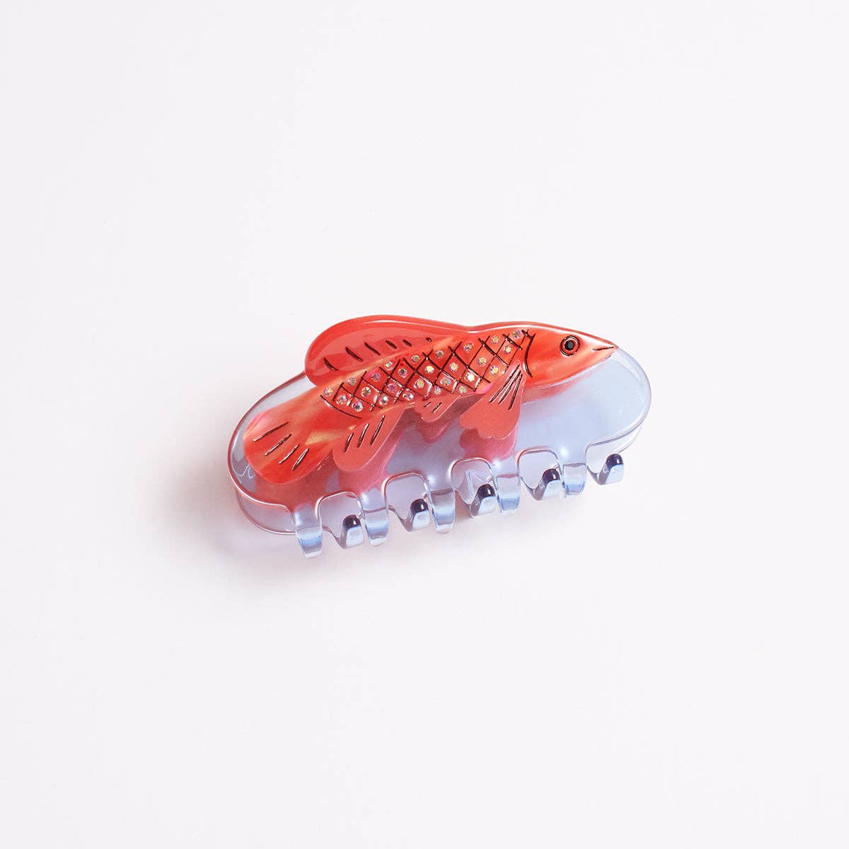 WINONA IRENE | Red Orange Fish Hair Clip - Small