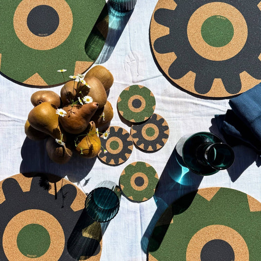 Capra Designs | Sol Cork Coasters: Blue