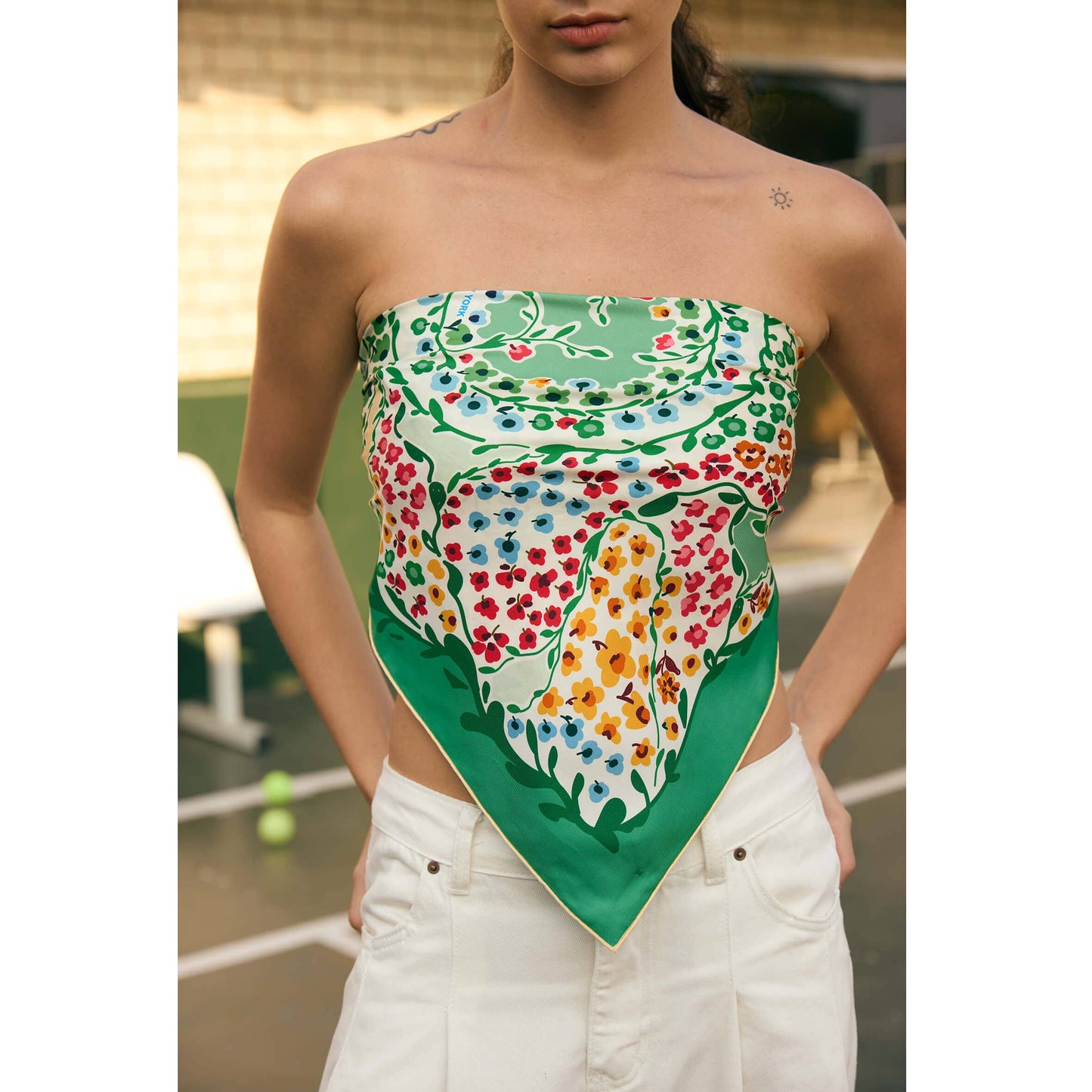 Jessie Zhao New York | Double Sided Silk Scarf of Garden