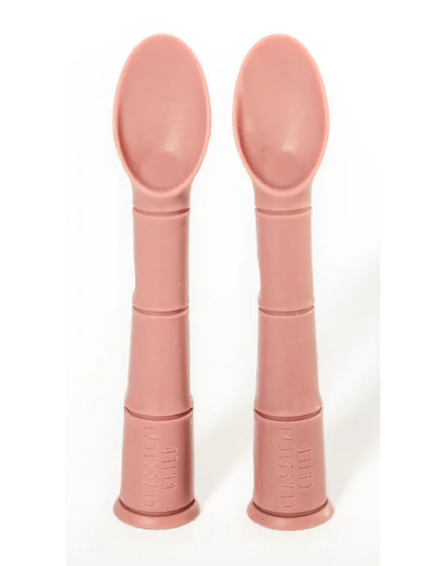 CLASSICAL CHILD | Silicone Beginner Baby Spoon 2 Pack - Rose