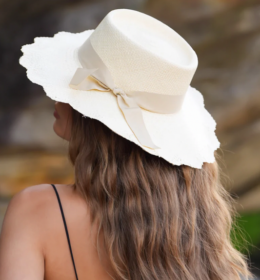 Sarah J Curtis | Scalloped Elegance Hat / Size 55/57