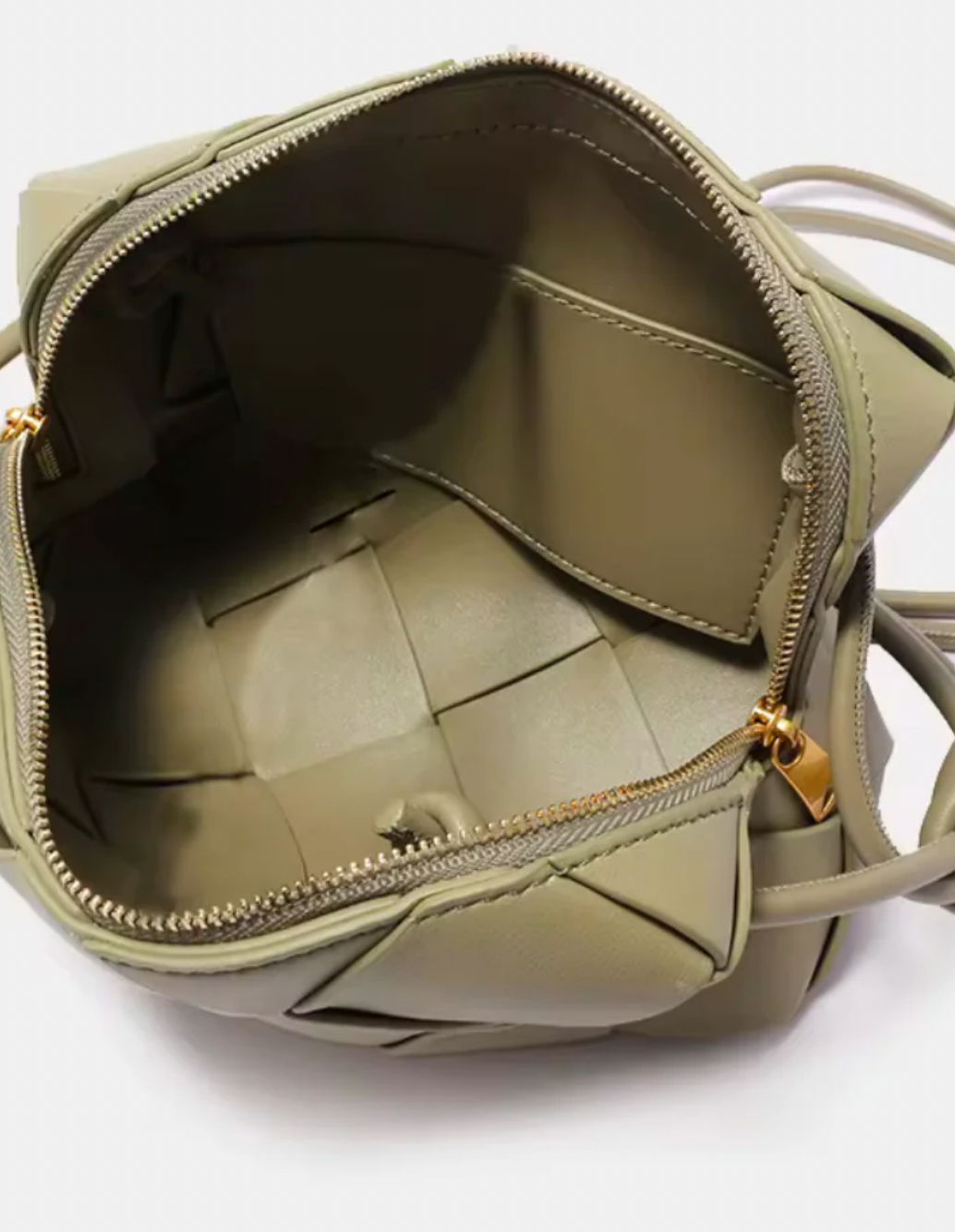 L'ORA D'ORO | Large Weave Crossbody Bag - Olive