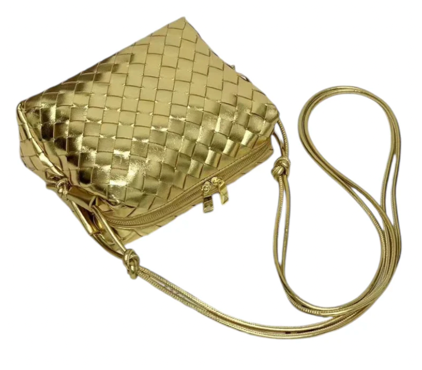 L'ORA D'ORO | Small Weave Cross Body Bag - Gold