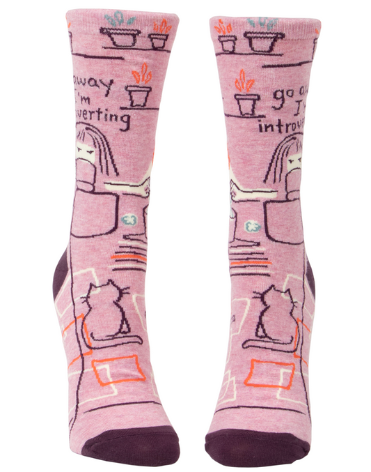 Blue Q | Go Away Introverting Socks