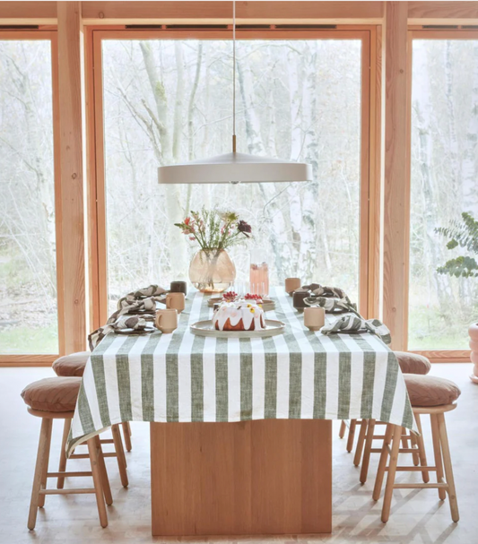 OYOY | Striped Tablecloth - 260x140 cm, Olive
