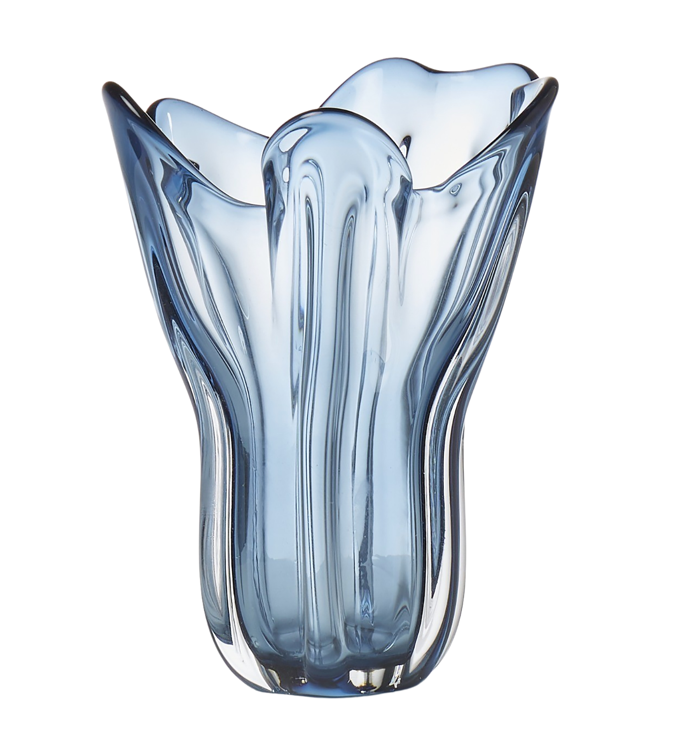 Amalfi | Wavy Glass Vase - Blue
