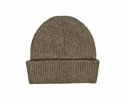 McDonald Textiles|  Possum Merino Fine Rib Hat, Bark