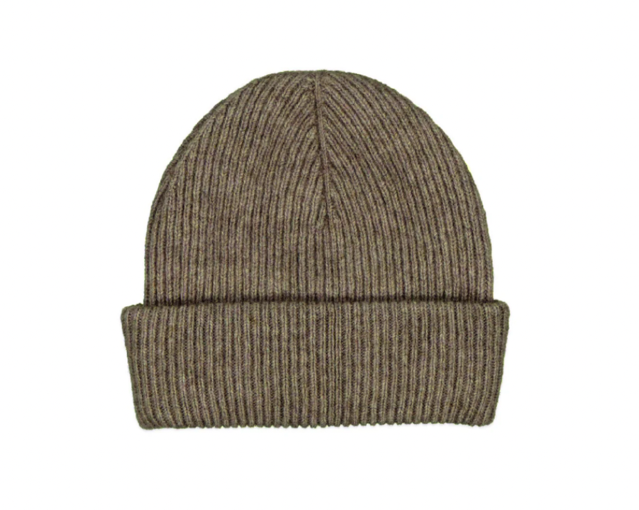 McDonald Textiles| Possum Merino Fine Rib Hat, Bark