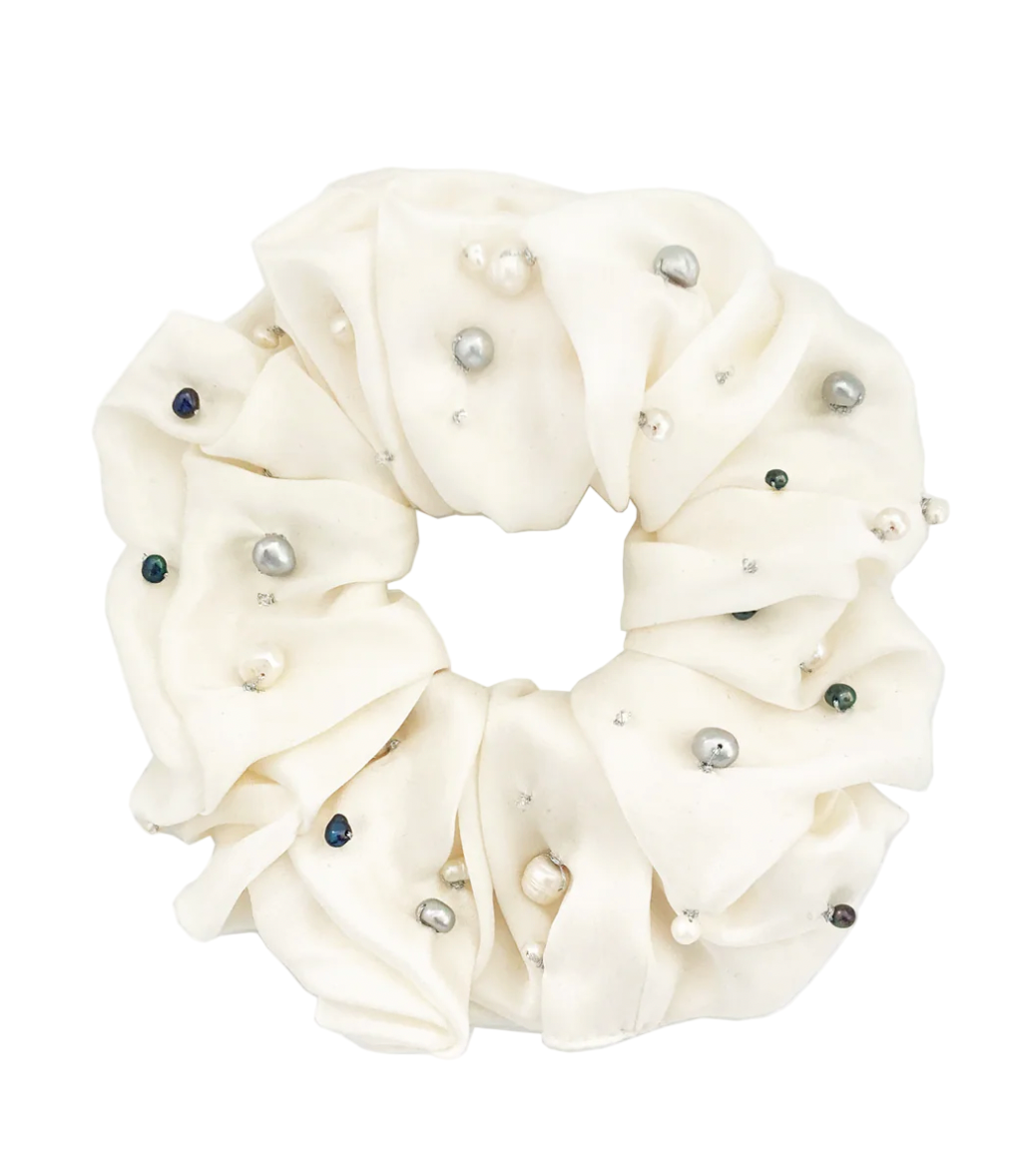 Aethera | OCEANIA EMBELLISHED SILK SCRUNCHIE