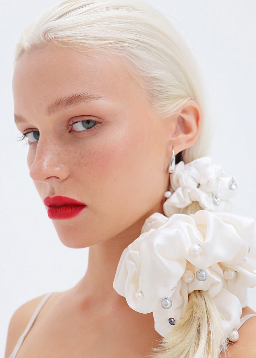 Aethera | OCEANIA EMBELLISHED SILK SCRUNCHIE
