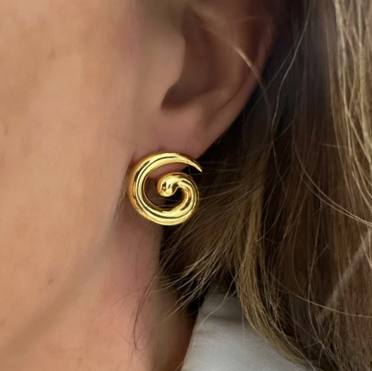 Briwok | Mini Swirl Earrings- Gold