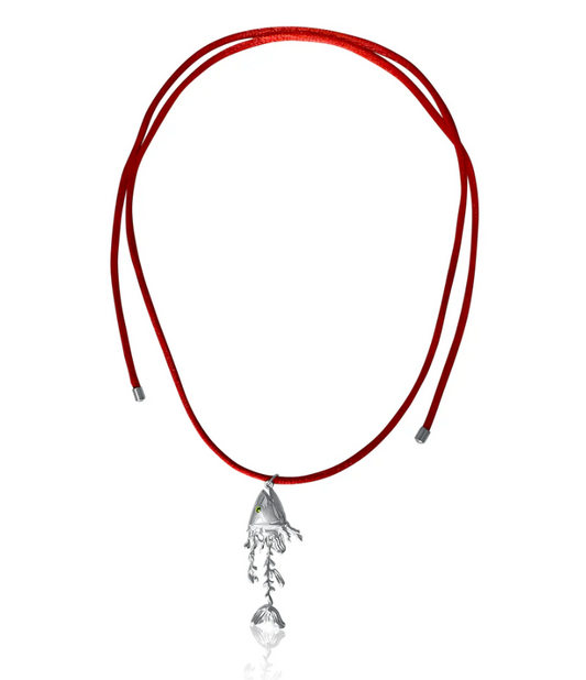 Briwok | Coral Trout Cord Necklace, Silver SALE