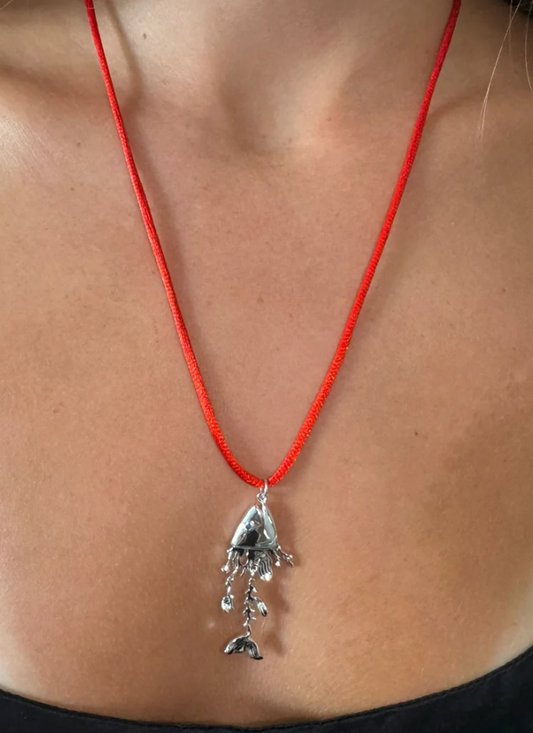 Briwok | Coral Trout Cord Necklace, Silver