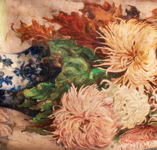 Swarm Amsterdam | Canvas Painting Zip Clutch - Chrysanthemum