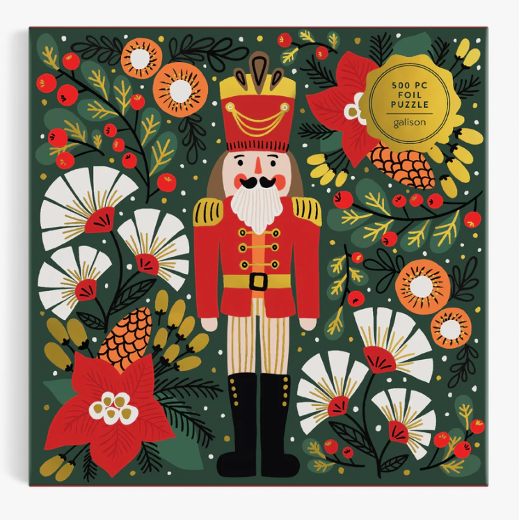 Galison | Merry Nutcracker 500PC Foil Puzzle