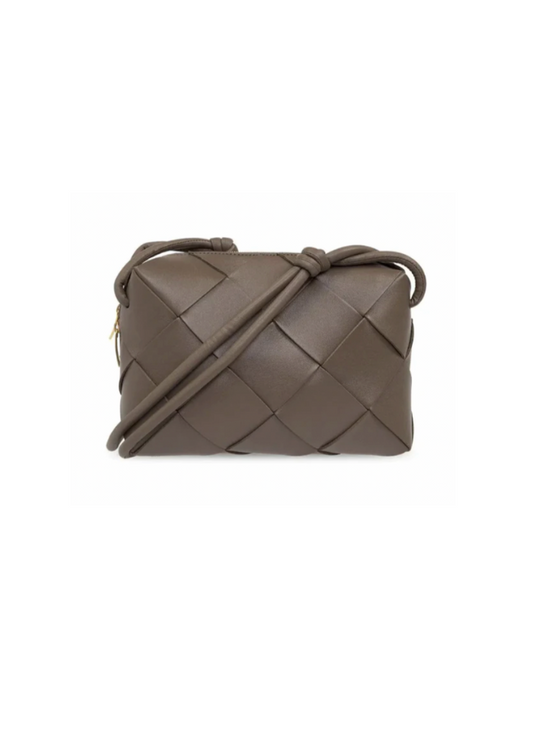 L'ORA D'ORO | Large Weave Crossbody Bag - Chocolate