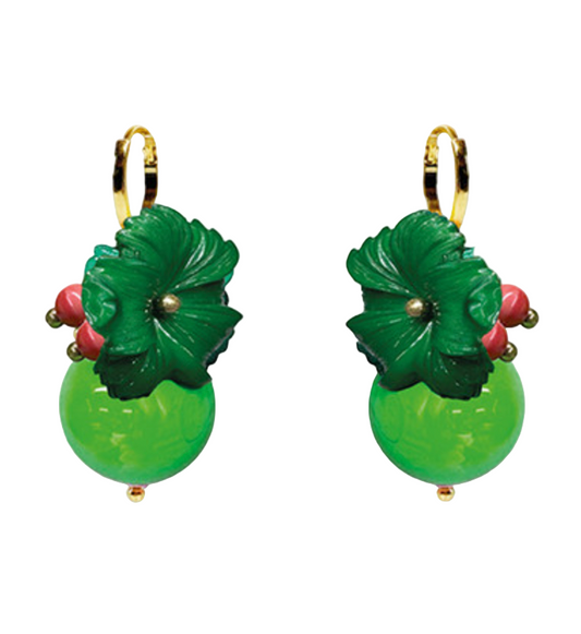 Julie Sion | Oxford Ball Earrings, Green Green