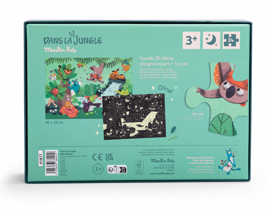 Moulin Roty | Dans la Jungle glow in the dark waterfall puzzle