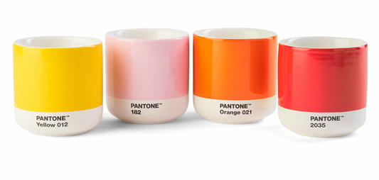 Pantone | Cortado Thermo Cup, Yellow, Orange, Pink, Red, (Set of 4)