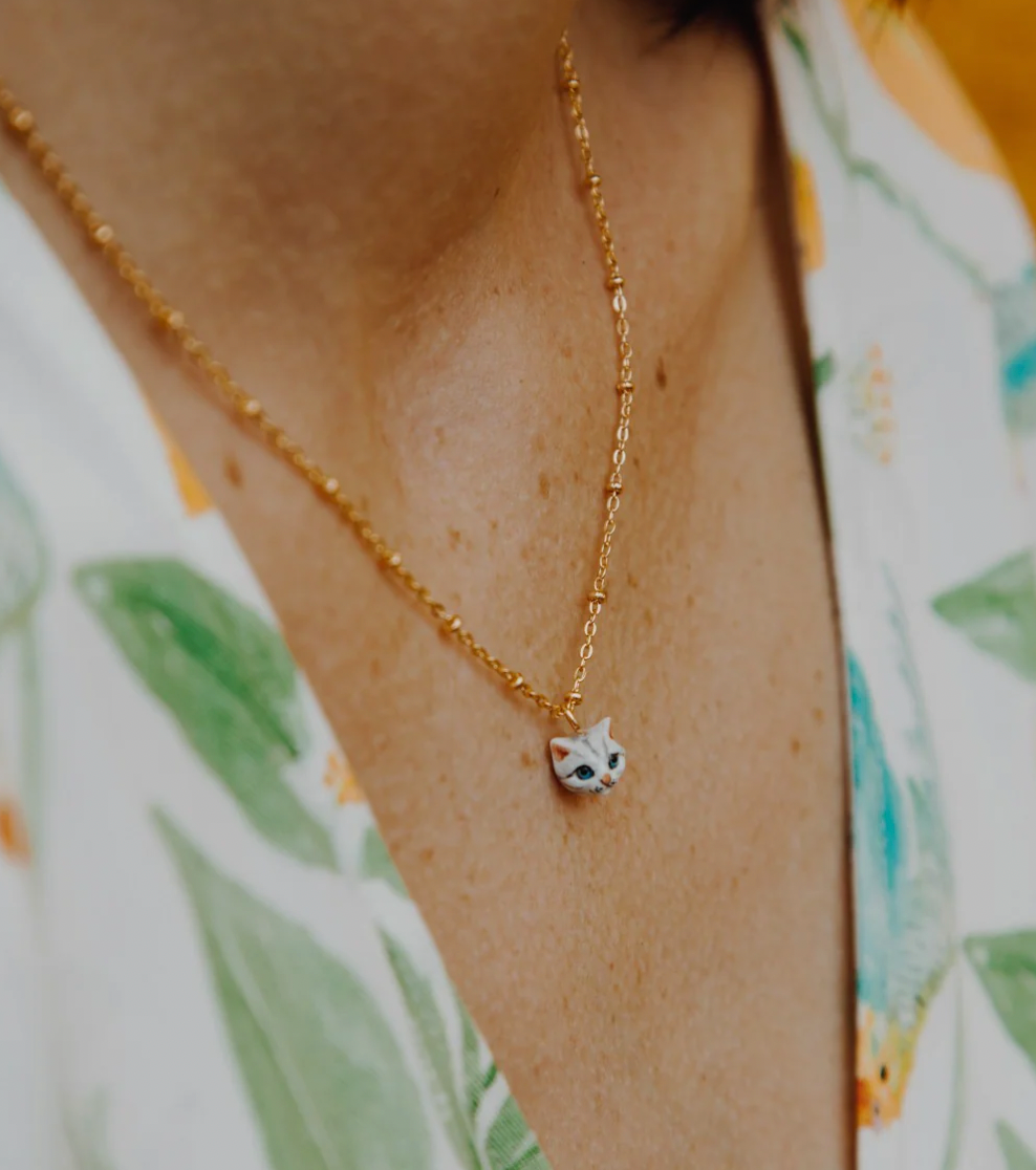 Nach Bijoux | Tabby cat head necklace