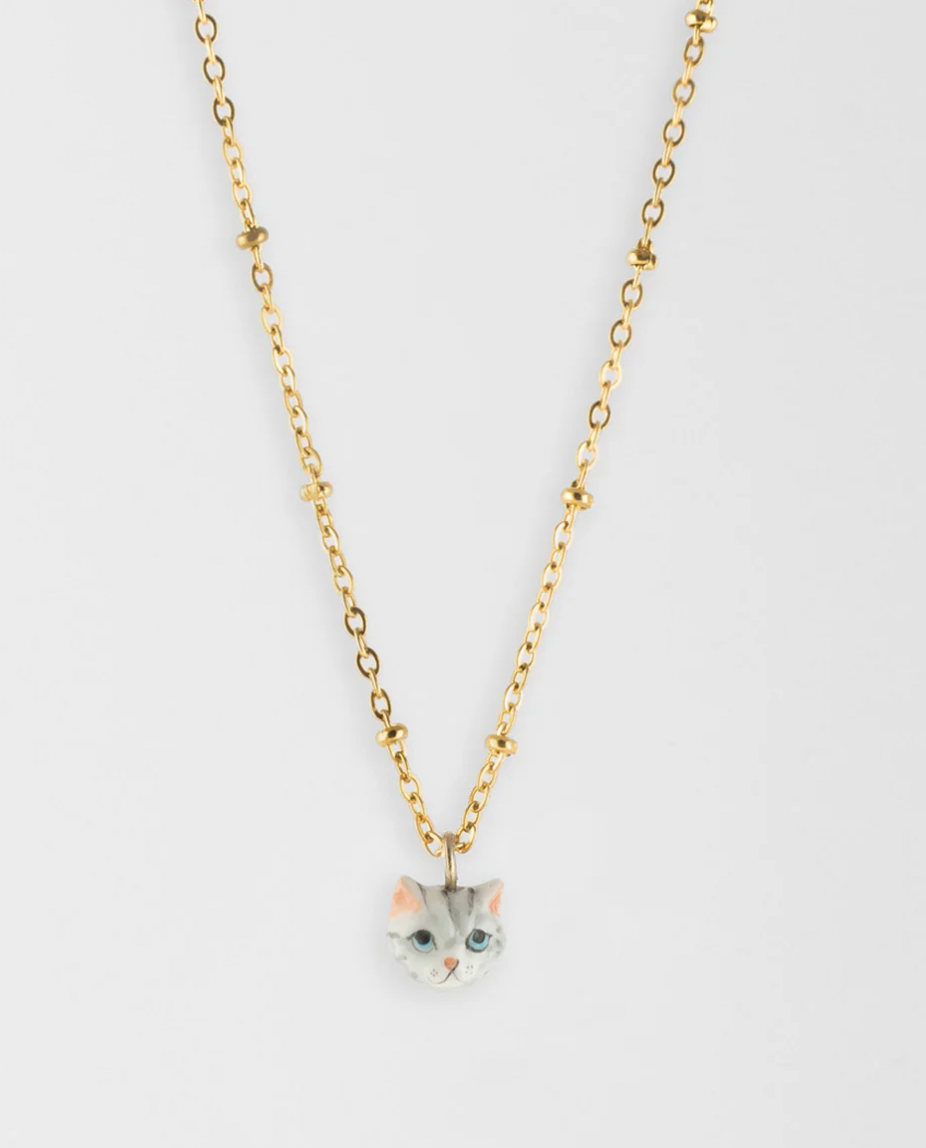 Nach Bijoux | Tabby cat head necklace