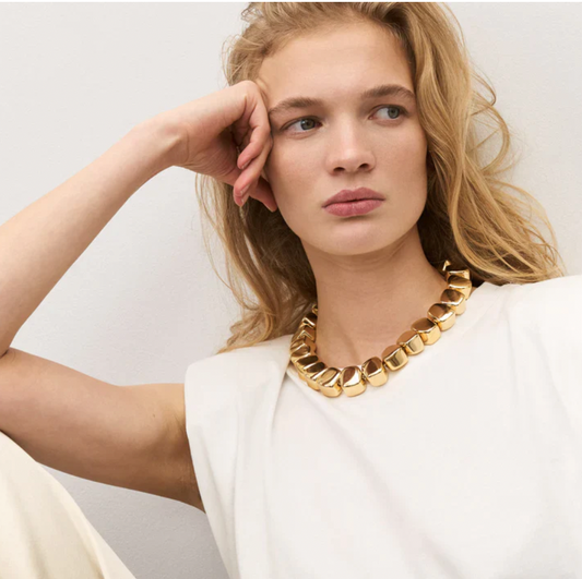 Vanessa Baroni | Small Organic Shaped Necklace Gold