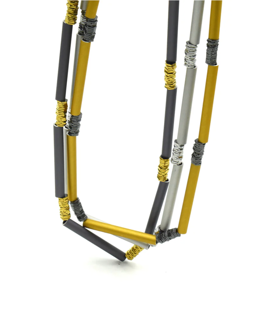 CHIRSTINA BRAMPTI | INDUSTRIAL SPRING LONG SILVER NECKLACE