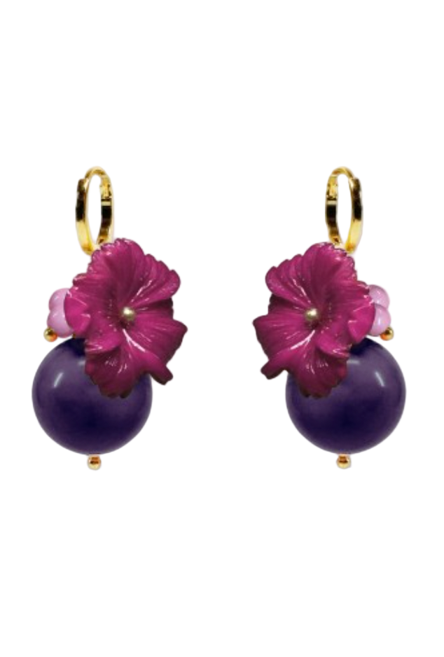 Julie Sion | Oxford Ball Earrings, Purple