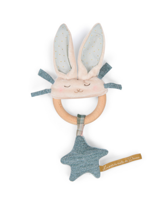 Moulin Roty | Ecole de Danse pink mouse wooden ring rattle SALE