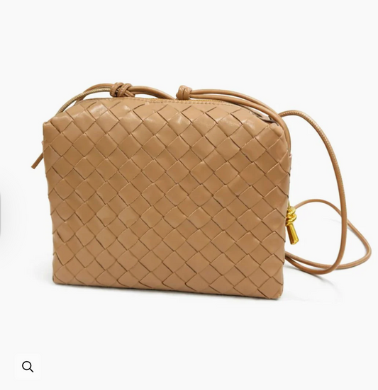 L'ORA D'ORO | PIP Shine Weave Crossbody - Latte