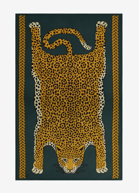 Inoui Edition | Green Throw LEOPARD