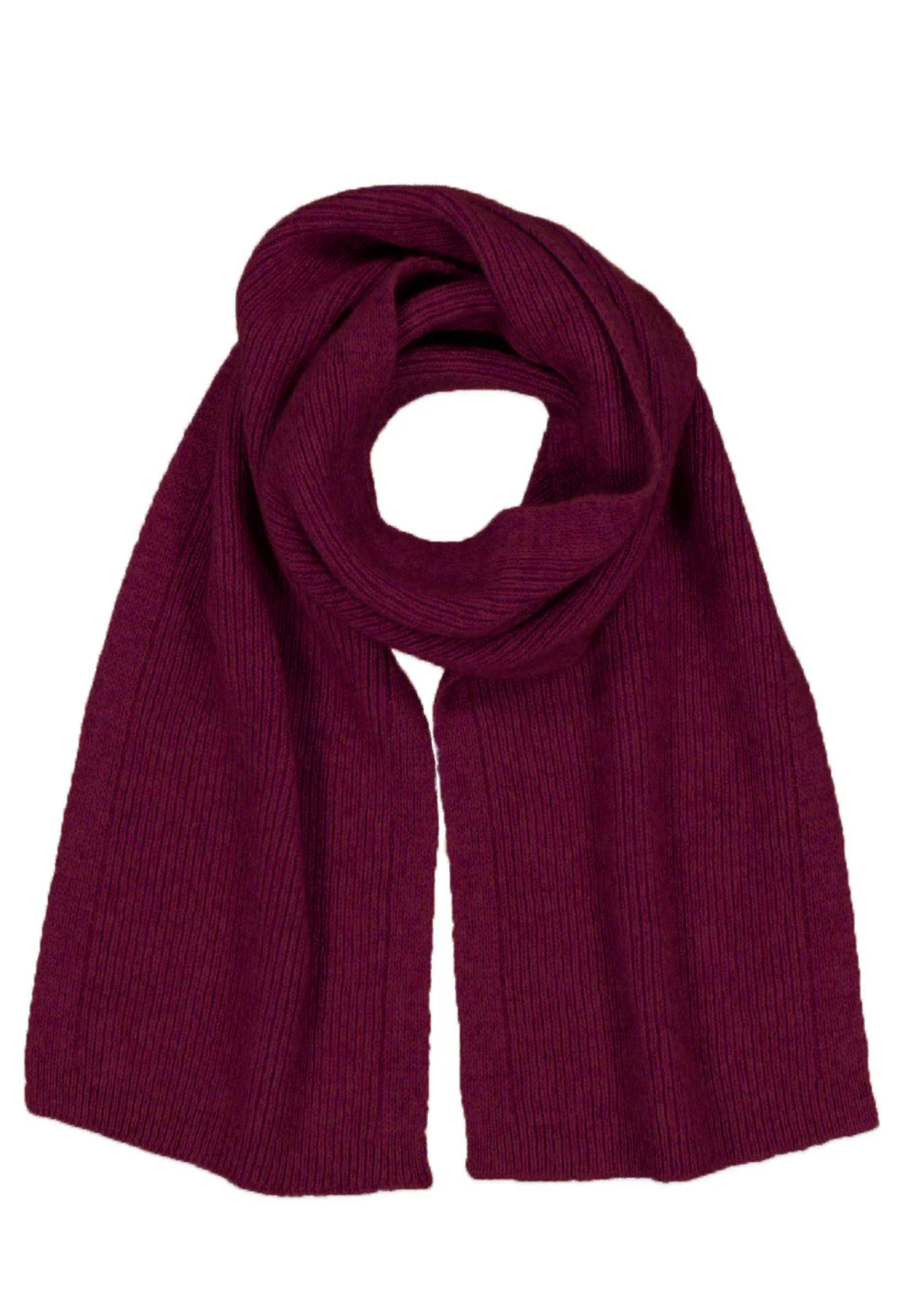 McDonald Textiles | Possum Merino Fine Rib Scarf - Berry
