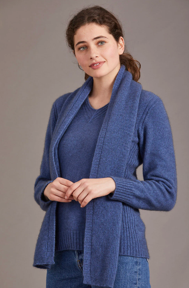 McDonald Textiles | Possum Merino Fine Rib Scarf - Orchid