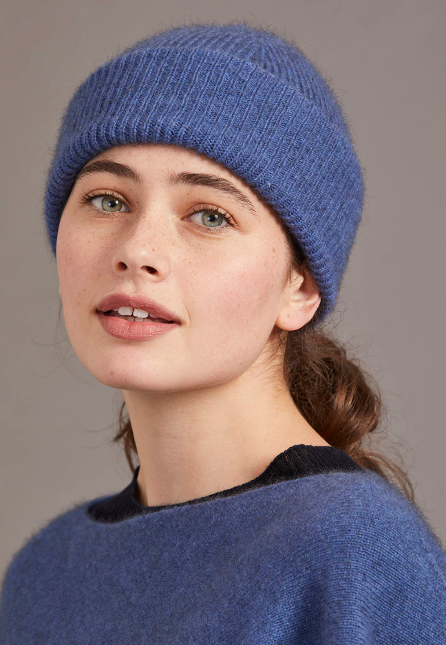 McDonald Textiles| Possum Merino Fine Rib Hat, Orchid