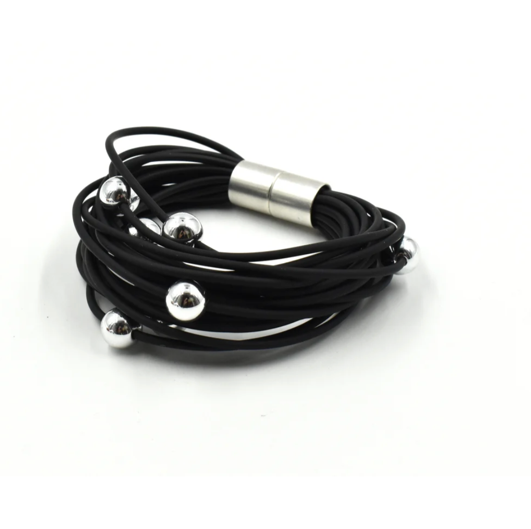 Christina Brimpti | VISIONS IN NOIR RUBBER BRACELET - Black