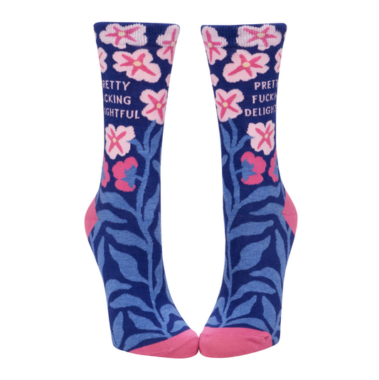 Blue Q | Women's Crew Socks | Pretty Fucking Delightful