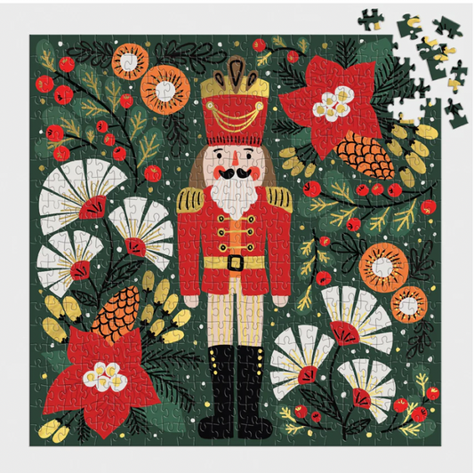 Galison | Merry Nutcracker 500PC Foil Puzzle