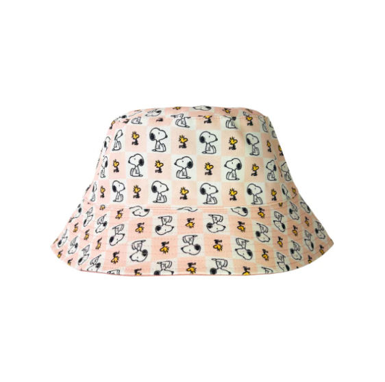 Peanuts | Reversible Bucket Hat (S - 53cm) - Pink Checkerboard