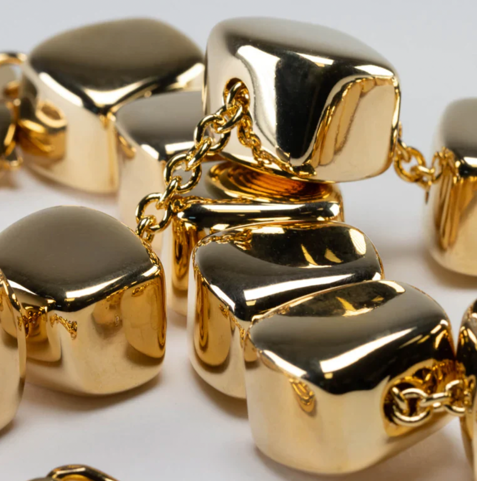 Vanessa Baroni | Small Organic Shaped Necklace Gold