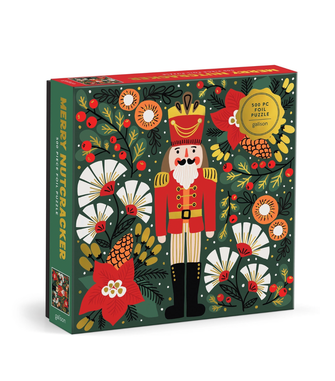 Galison | Merry Nutcracker 500PC Foil Puzzle