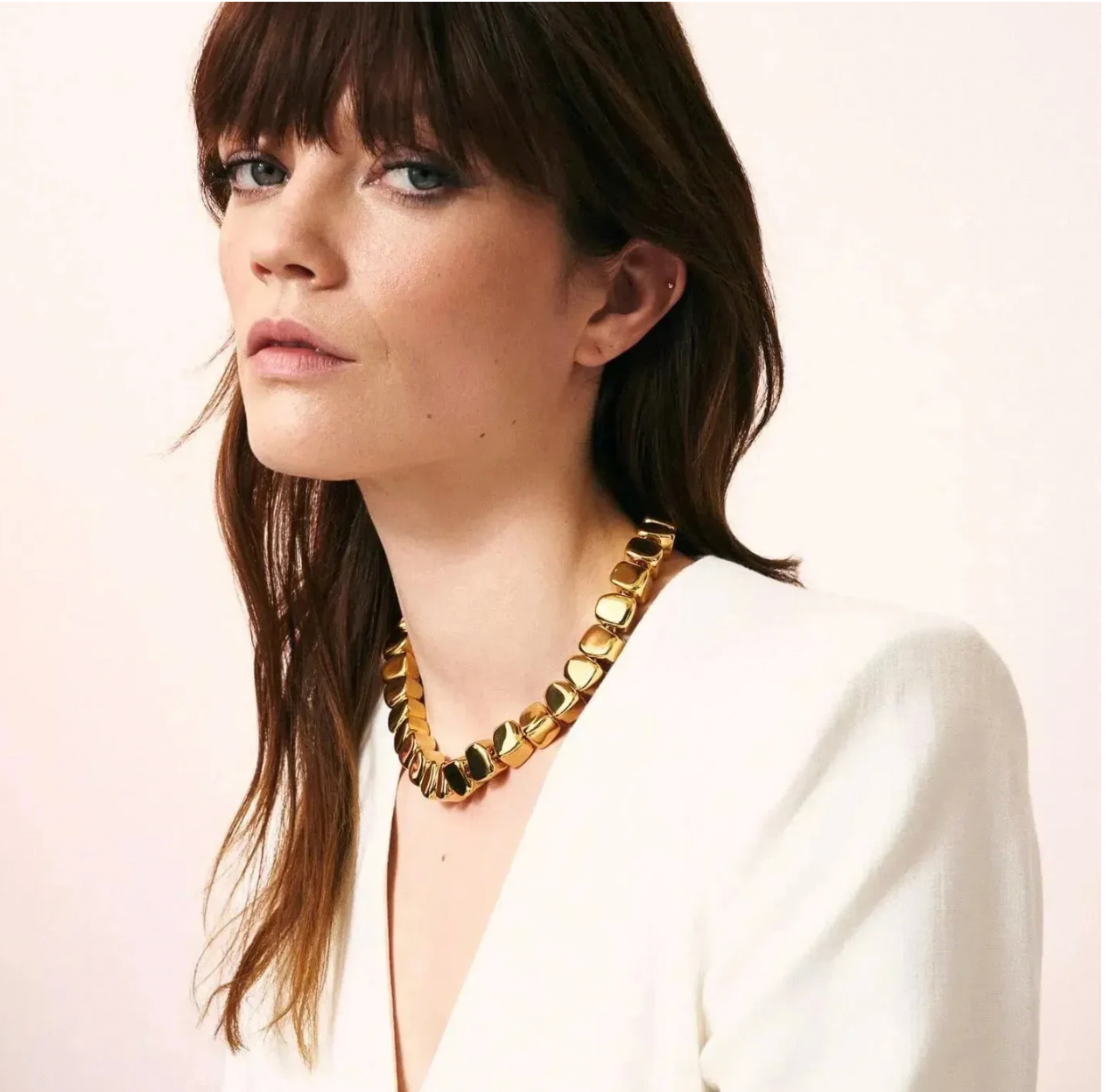Vanessa Baroni | Small Organic Shaped Necklace Gold