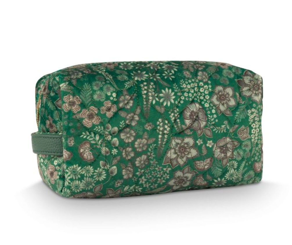 Pip Studios | Coco Medium Quilted Cosmetics Bag - Green