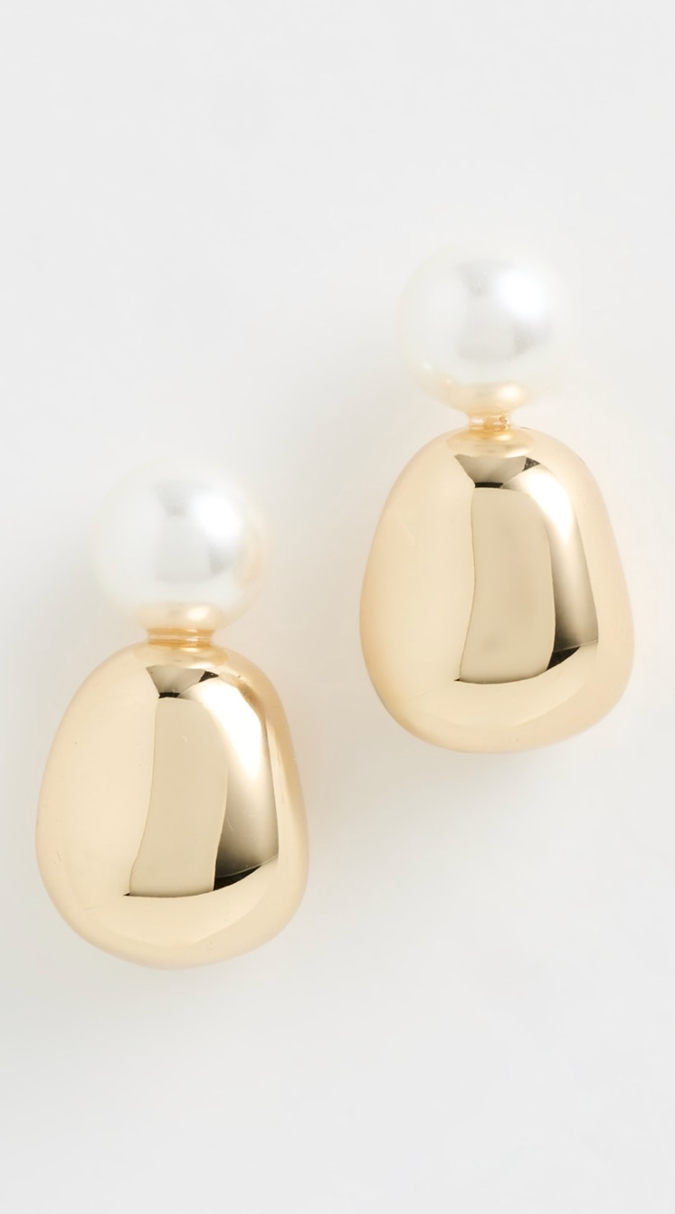 Lele Sadoughi | Gold Pebble Stud Earrings